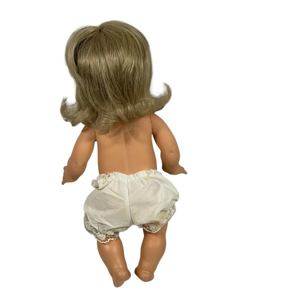 Baby So Beautiful 1995 Blonde Hair Green/Hazel Eyes Plaid Tartan Dress Doll 14”